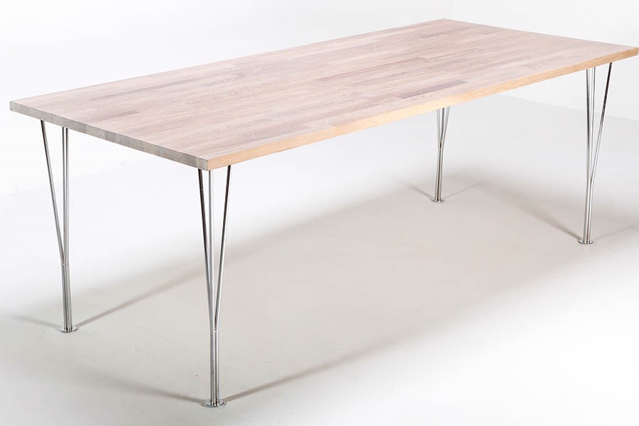 Tristan spisebord hvid eg with star steel legs 90x200cm tristan ...