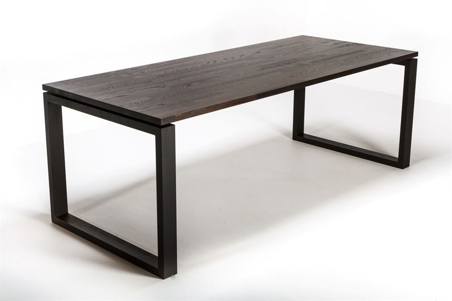 Square spisebord black oak with black legs 90x200cm square black oak