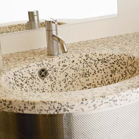 Terrazzo og beton bordplader til køkken og bad