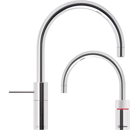 Quooker Twin Taps Nordic Round 3-i-1 Krom inkl. COMBI & CUBE beholdere