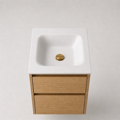 Corian badbordplade 52 cm inkl. Type 7 vask, Glacier White