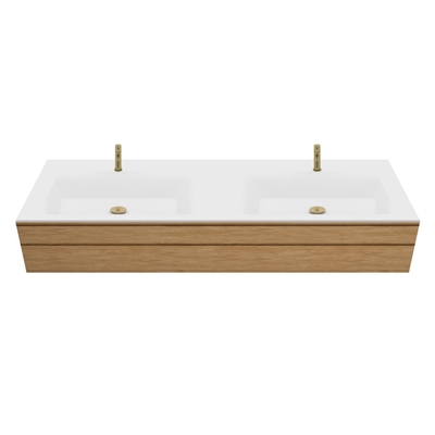 Corian badbordplade på mål inkl. Type 7 vask, Glacier White