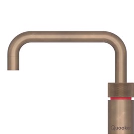 Quooker Nordic Square 3-i-1 Bruneret Messing inkl. COMBI & CUBE beholdere