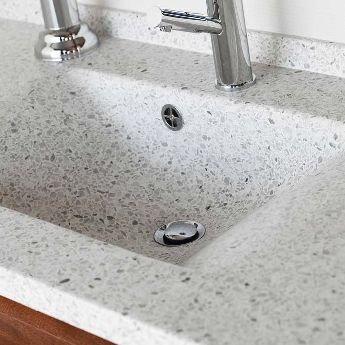 Terrazzo og beton bordplader til køkken og bad Ovale spiseborde