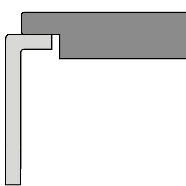 Underfræsning af vask i en stenbordplade med synlig vaskeflange