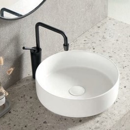 Top-montage af runde badvaske